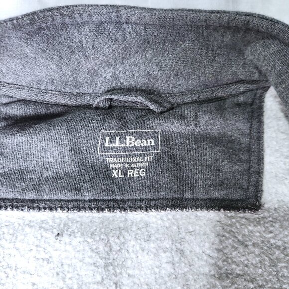 LL Bean Sweater Jacket Men's XL Regular Gray Fleece Lined Full Zip Casual - Picture 6 of 10